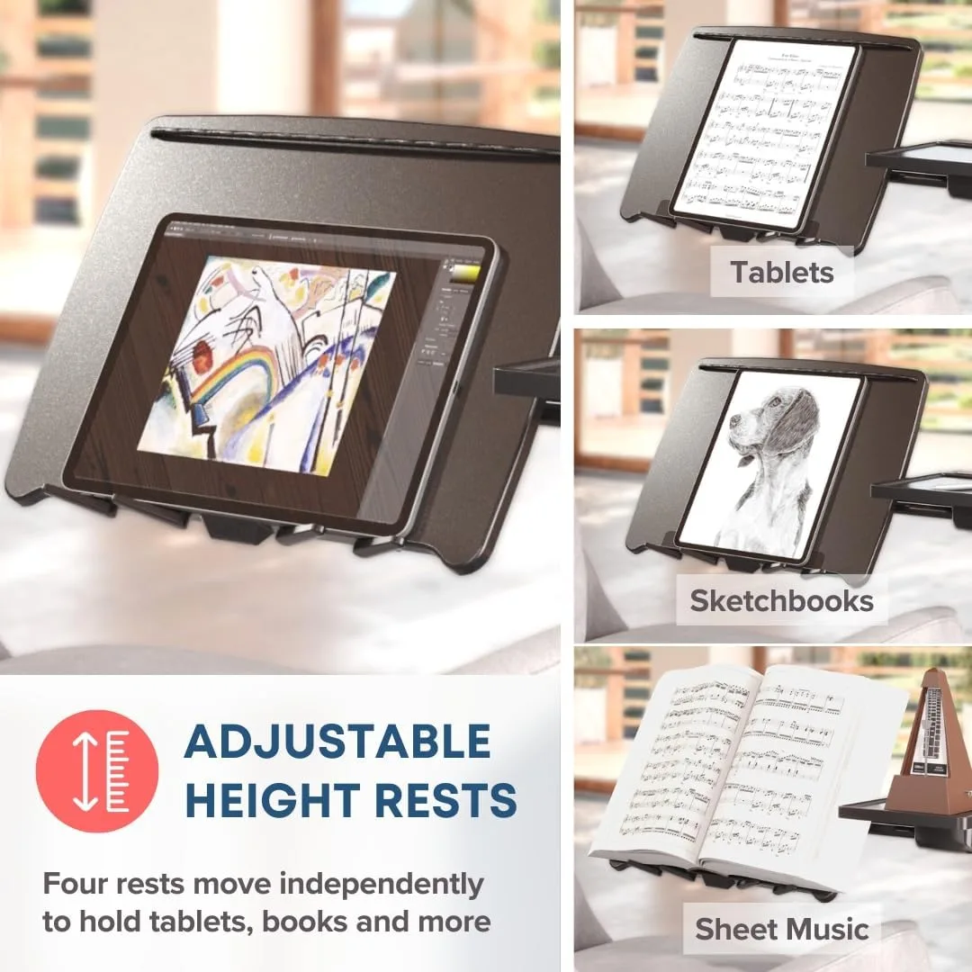 LEVO G2 Deluxe Rolling Laptop Stand, Height-Adjustable Desk with Mouse Tray