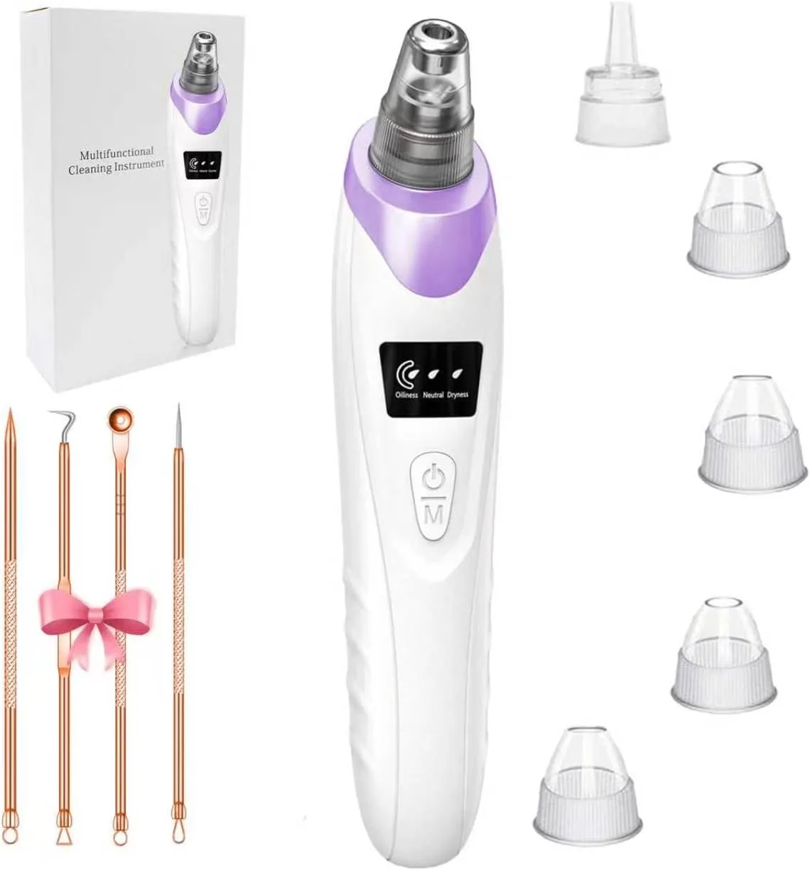Blackhead Remover Pore Vacuum,Facial Pore Cleaner Blackhead Vacuum (Purple)