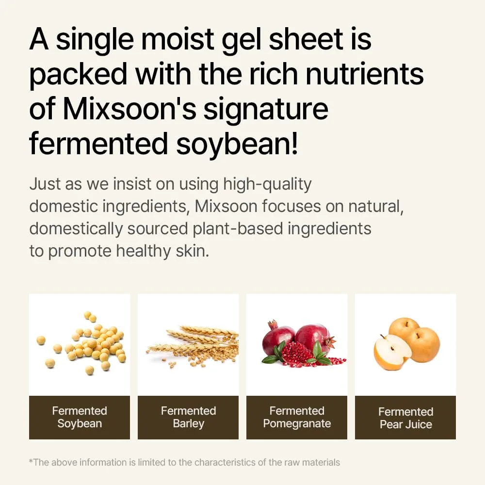 mixsoon Bean Collagen Hydrogel Mask Hydration All-In-One Firming, Soothing Gel Formula Face Mask for Radiant, Smooth Skin Stocking Stuffers 35g / 1.18 fl.oz. (5ea) Korean Glass Skin Care