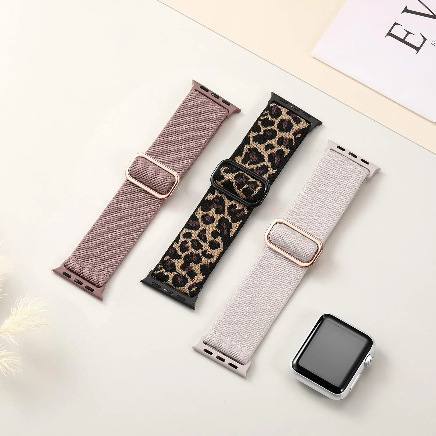 DaQin 3 Pack Stretchy Solo Loop Compatible with Apple Watch Bands Men Women
