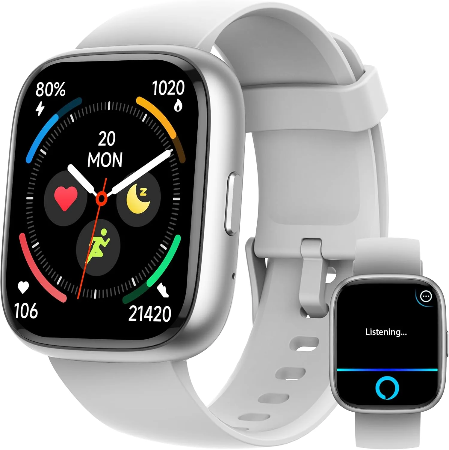 LODIMEKE Smart Watch, Alexa Built-in, Answer/Make Calls 44mm Smartwatch Women Men, 1.83" Sports Watch IP68 Waterproof, Heart Rate Sleep Stress Monitor, Step Counter Watch for Android & iOS Phone