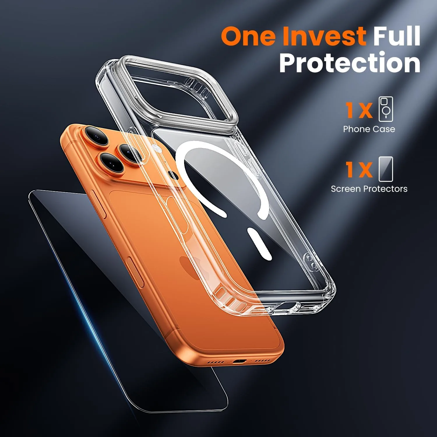 toushion 2 in 1 for iPhone 17 Pro Max Case Stand Clear