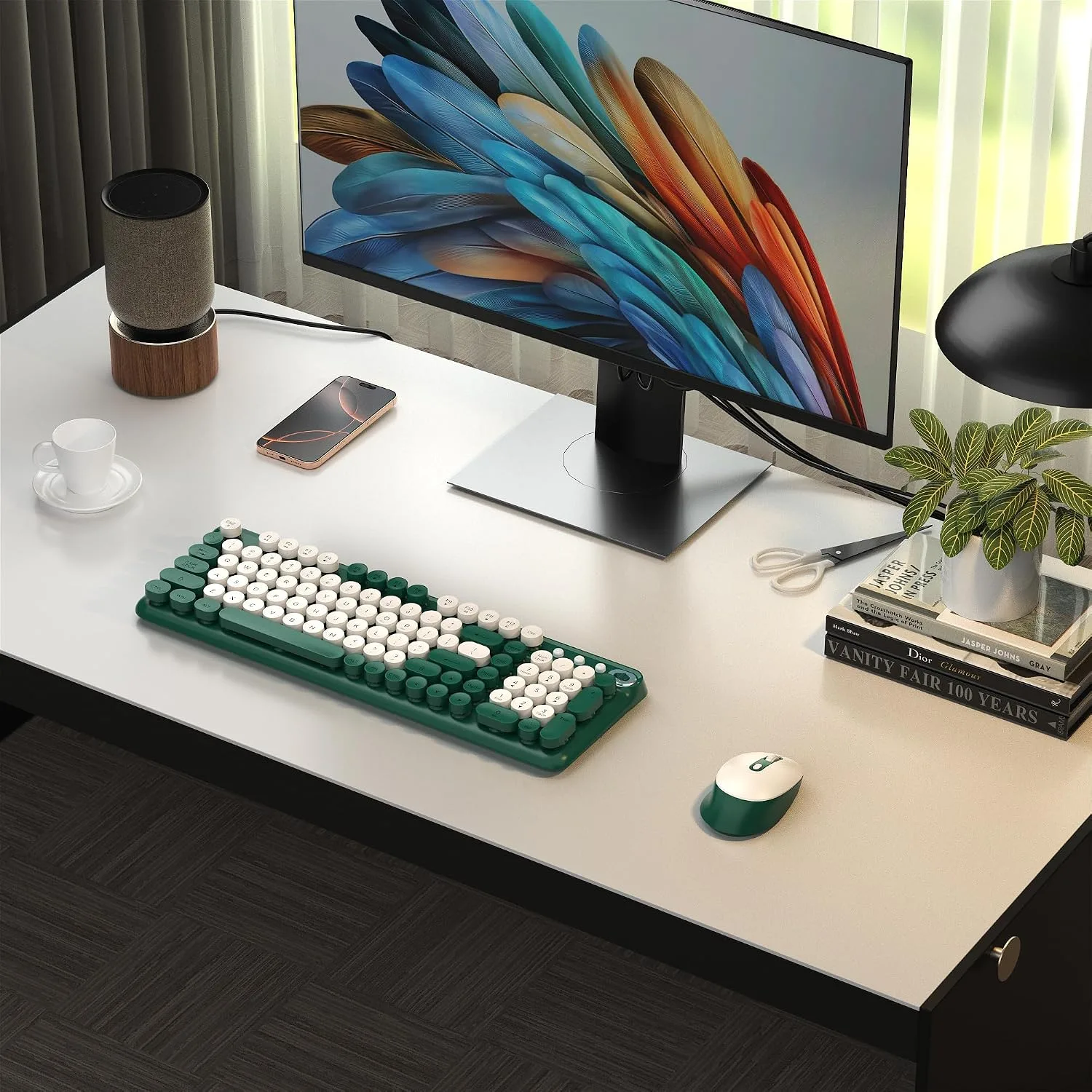 Colorful Wireless Keyboard and Mouse Combo (Green)