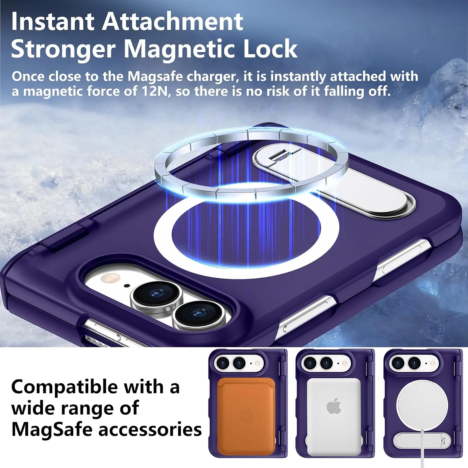 For iPhone Duo Case/iPhone Fold Case with Kickstand & Screen Protector