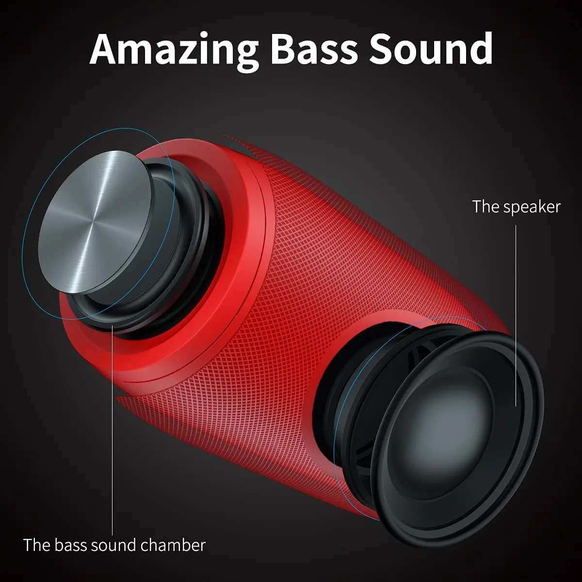 Musibaby M68 Small Rechargeable Speaker, Dual Pairing, Red