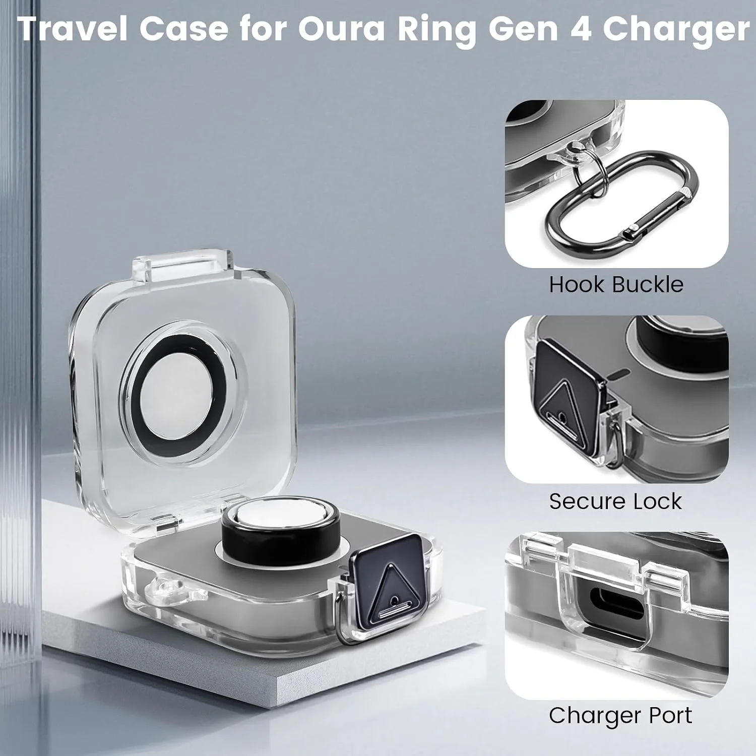 Travel Case for Oura Ring Gen 5/4 Charger