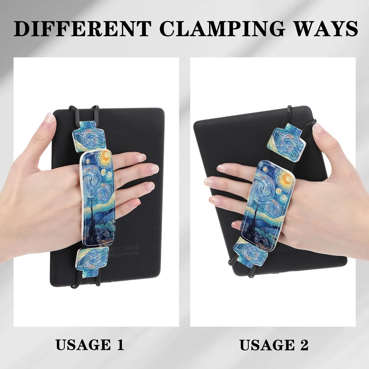 Hand Strap Holder for Kindle - Finger Grip for 6-7.5" Paperwhite 12th/11th Generation/Kobo/Lenovo/Sony Ereaders E-Book Tablet Starry Night Blue High Elasticity Reading Accessories