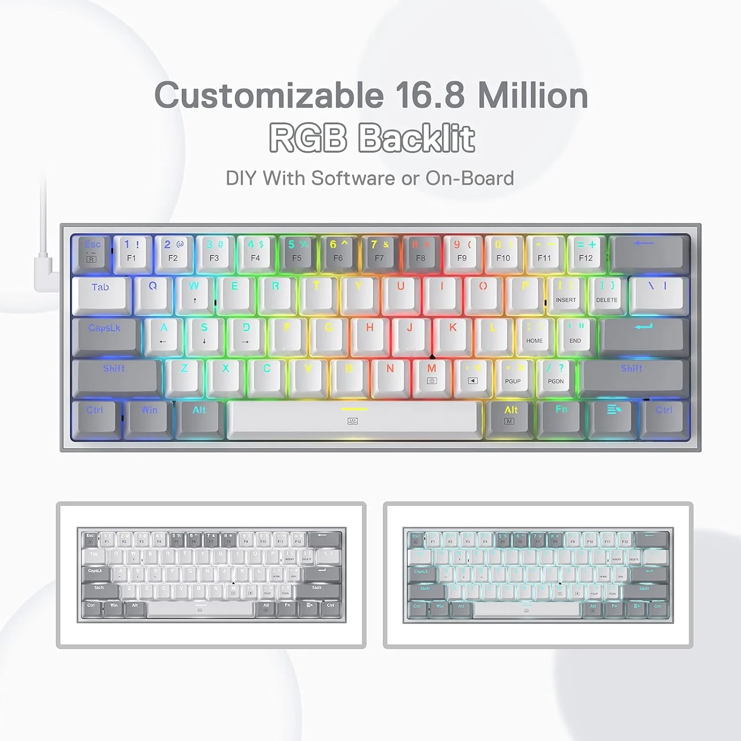 Redragon K617 Wired 60% Compact Hot-Swap RGB Gaming Mechanical Keyboard