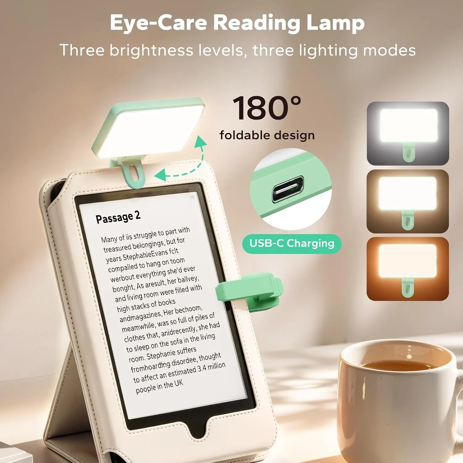 (Fit All Cases) Page Turner for Kindle,Portable Selfie Light,Reading Timer Tracker,Book Light for Kindle,iPad,iOS Android. Clicker for Kindle for Camera Video Recording and Selfie Shutter(K3-Green)