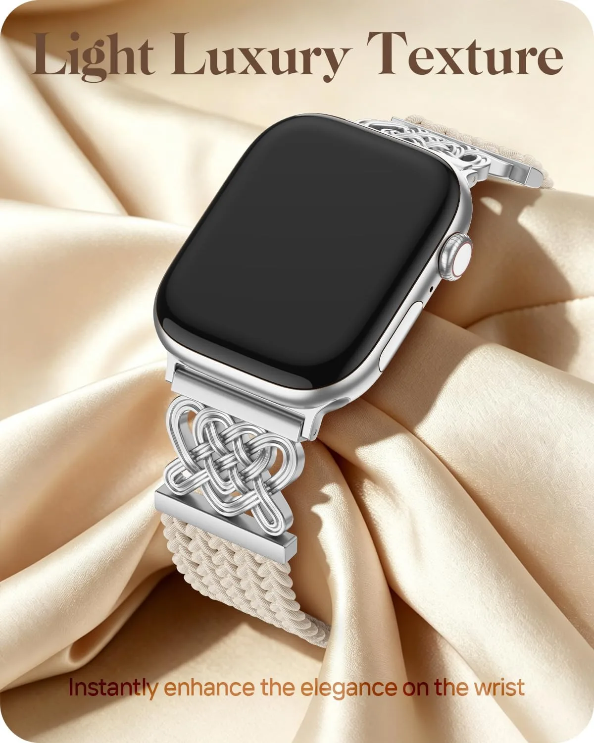 Braided Stretchy Band for Apple Watch Bands for Women 38mm 40mm 41mm 42mm