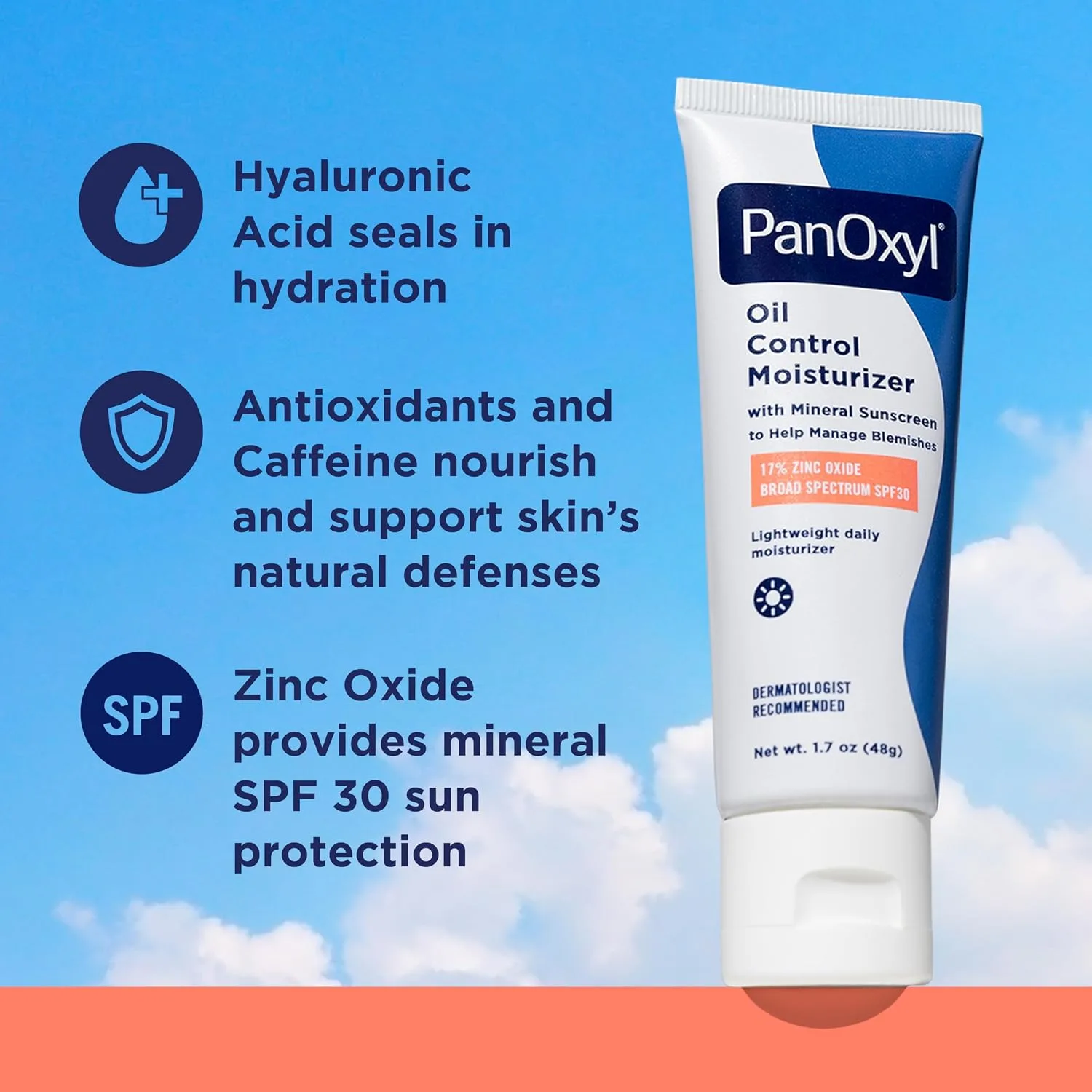 PanOxyl Oil Control Moisturizer, 17% Zinc Oxide, SPF 30, 1.7 oz