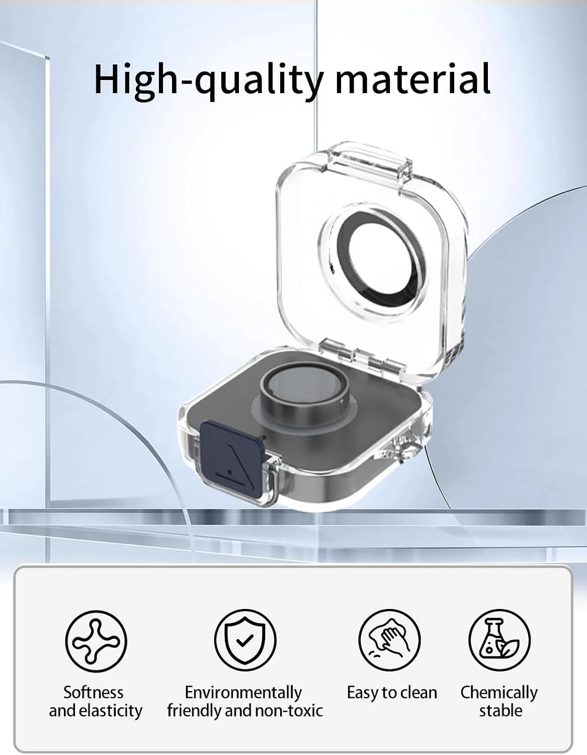 Compatible with Oura Ring 4 Charger,Full Body Shockproof Protective Integrated Switch Protective Cover，with Lanyard,Gun Color