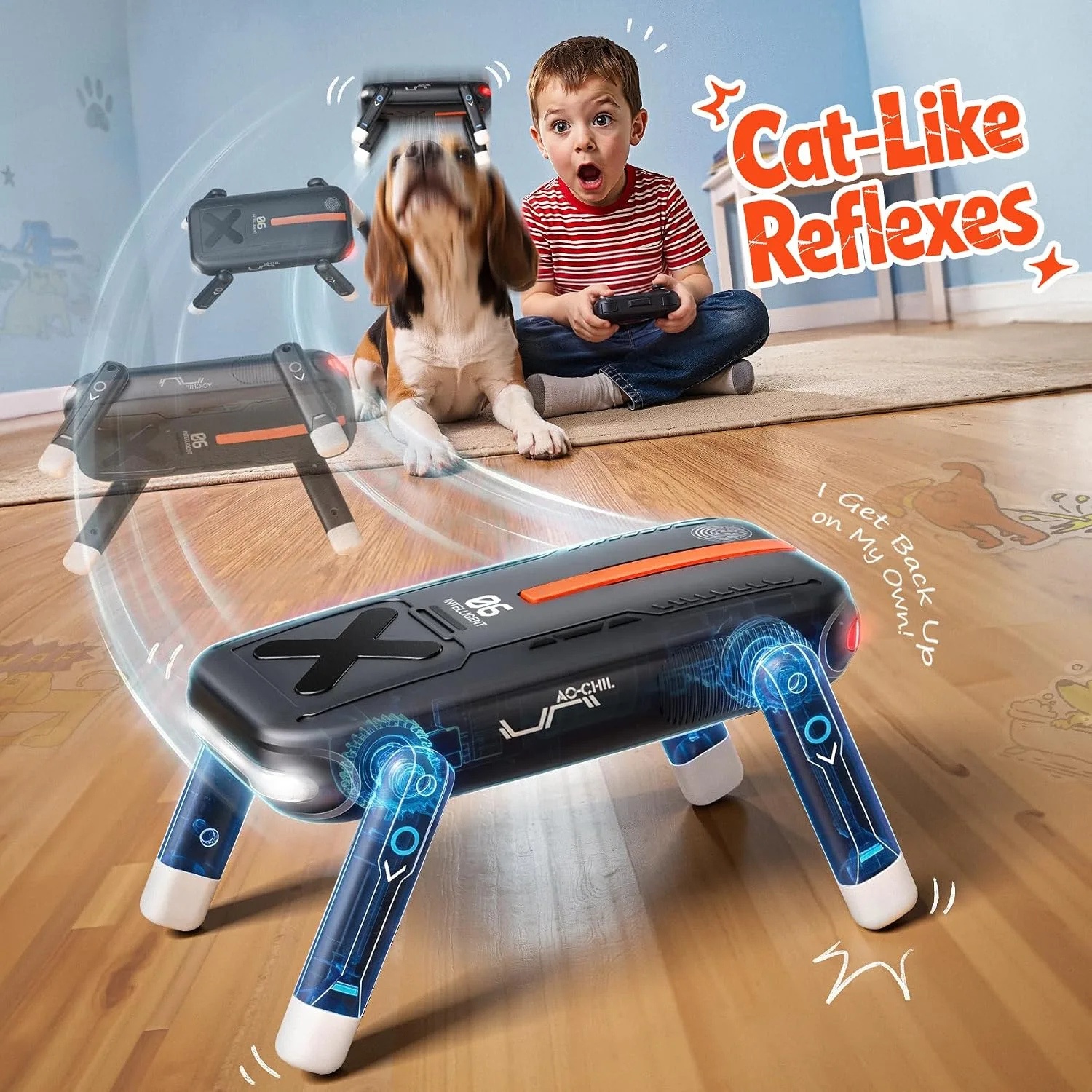 Ruko R1 Mini Robot Dog, 4-Way Stunt Flip & Self-Righting Robot Toys for Kid