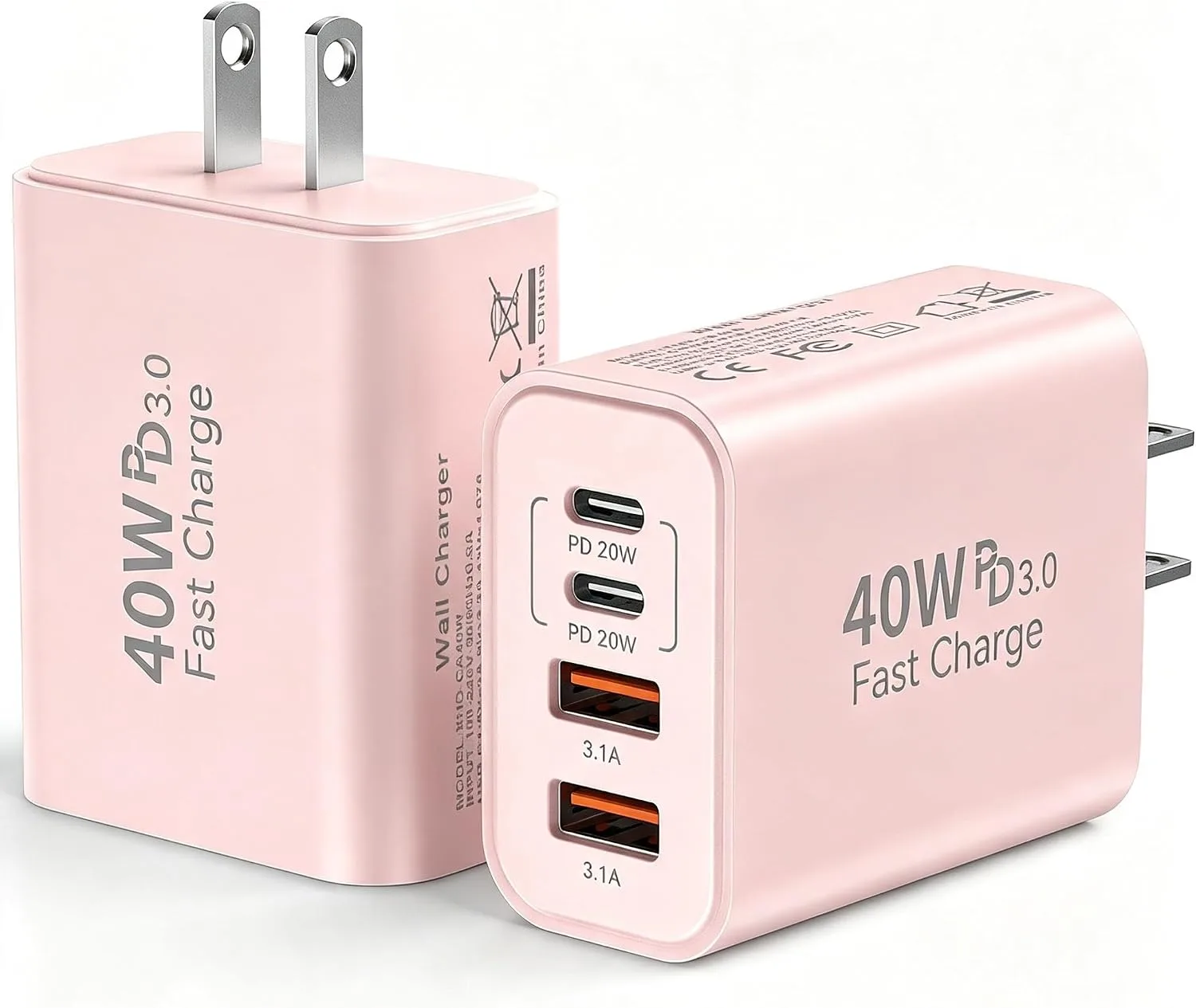 USB C Wall Charger Block, 40W USB Type C iPhone Charger Fast Charging Block