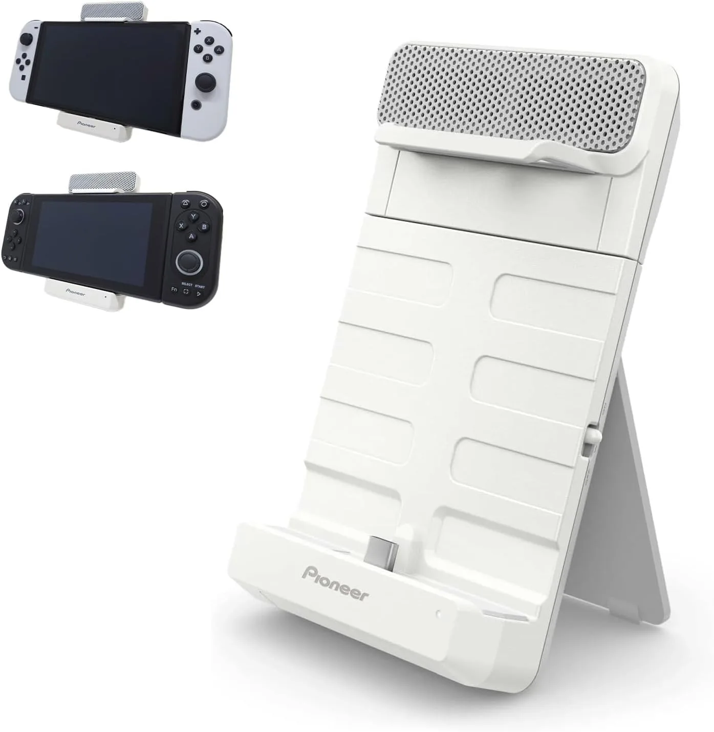 Pioneer Gaming Speaker for Switch / PIMAX - White, Speaker SOUND TECTOR USB Type-C Portable Lightweight Surround Stand for Switch / PIMAX. TQ-PG300W