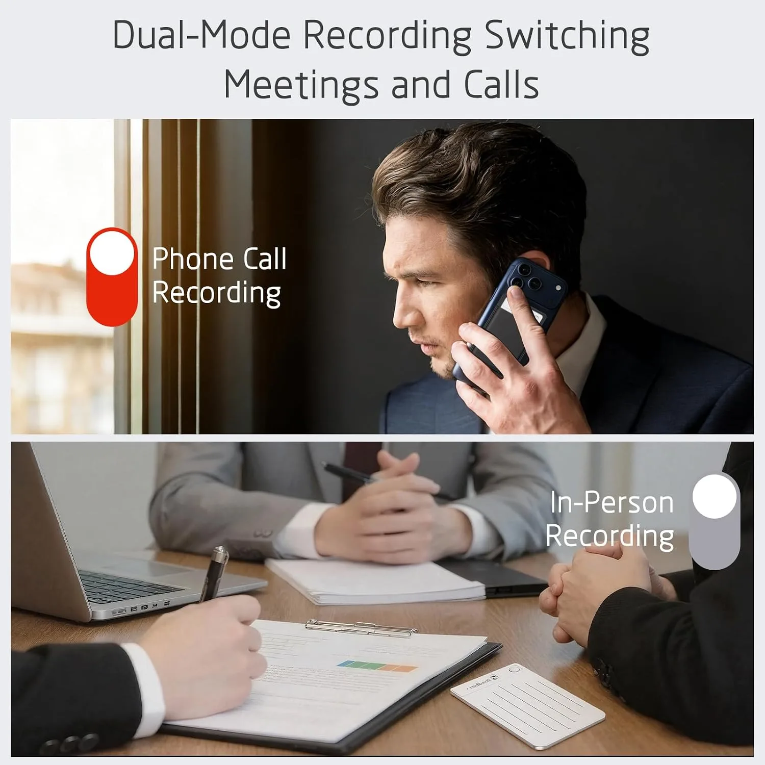 AI Voice Recorder, Free Lifetime Transcribe & Summarize, AI Note Taking Device with Case, Audio Recorder for Meetings & Calls, Lectures, Support 120 Languages (Silver)