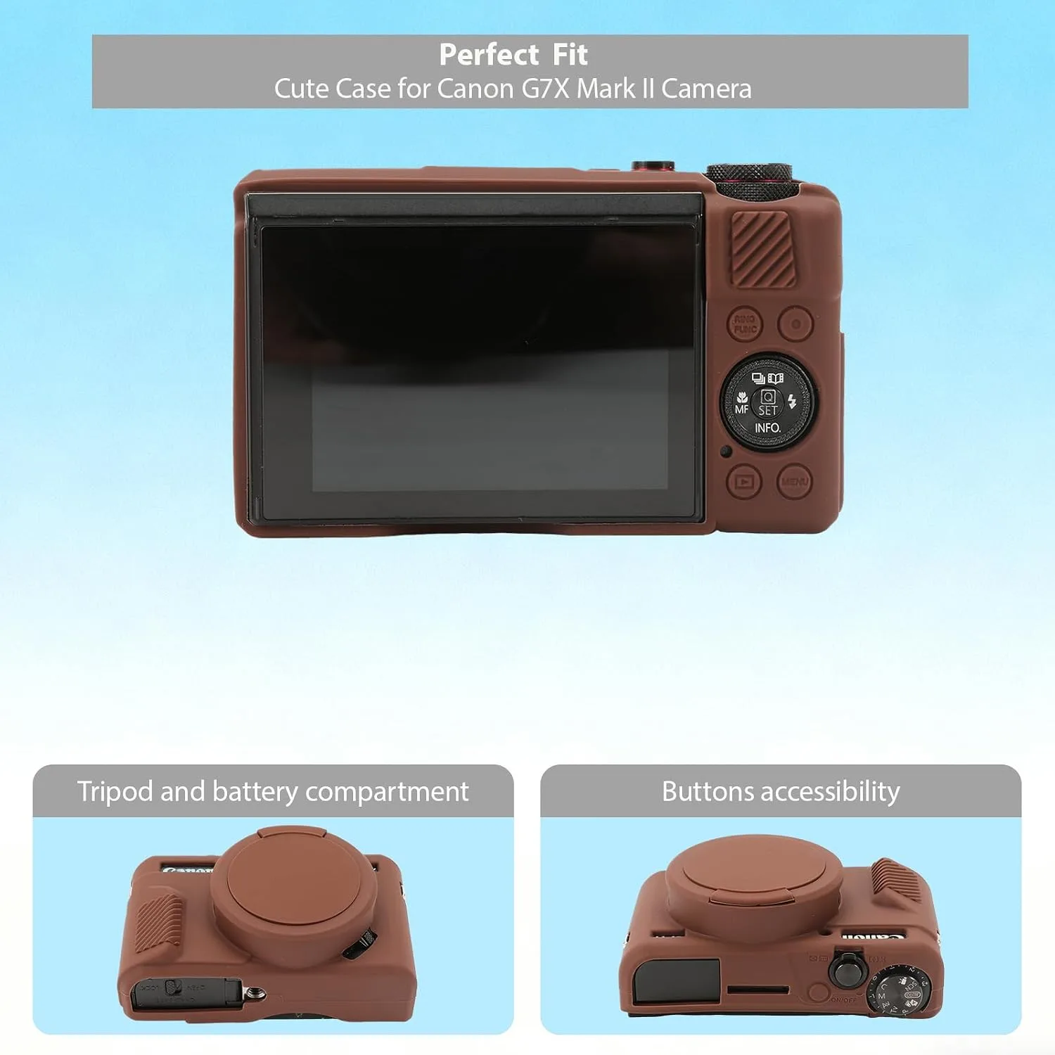 Camera Case for Canon G7X Mark II / G7X II - Dark Brown