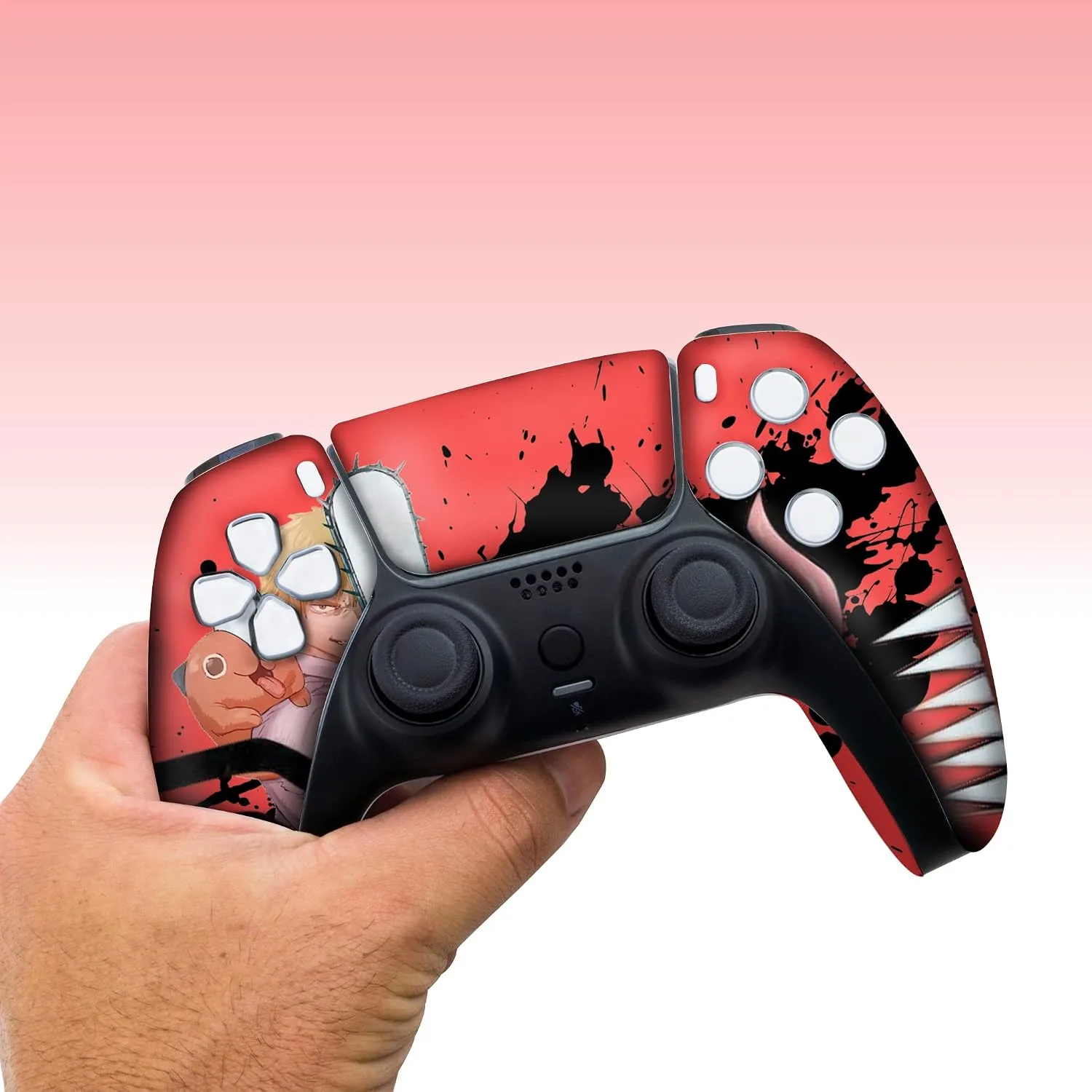 Chainsaaw Men Custom PS-5 Controller Wireless compatible with Play-Station 5 Console by BCB Controllers | Proudly Customized in USA with Permanent HYDRO-DIP Printing (NOT JUST A SKIN)