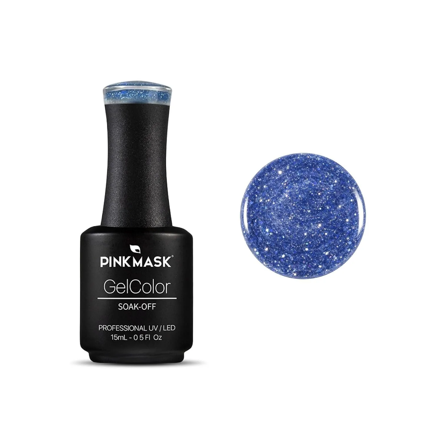PINK MASK Professional Gel Color Base Coat Nail Polish - 15ml / 0.5 oz - Multiple Shades & Strengthening Formula - Long Lasting Soak Off UV/LED Gel Polish (Blueberry)