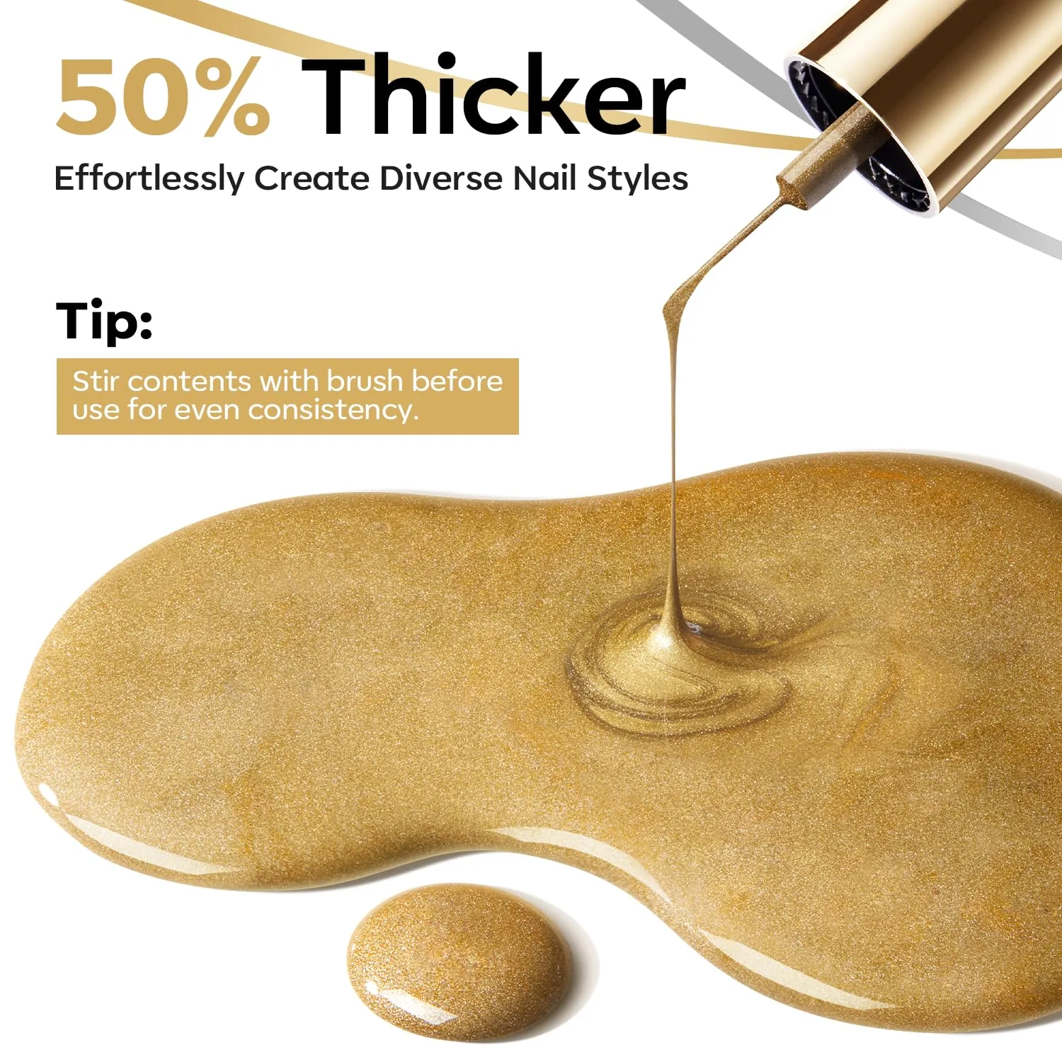 modelones Chrome Liner Gel Nail Polish Gold Silver Built-in Fine Brush