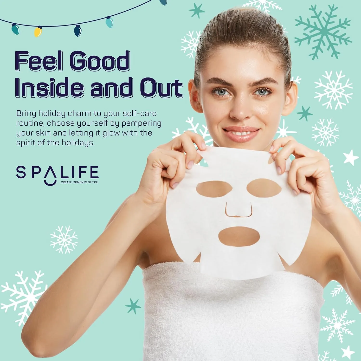 SpaLife Beauty Stocking Stuffers Christmas Face Mask Bundle | Korean Facial Masks | Hydrating, Smoothing, Refreshing and Clarifying Sheet Mask Set | Christmas Stocking Stuffers for Women | 12 Pack
