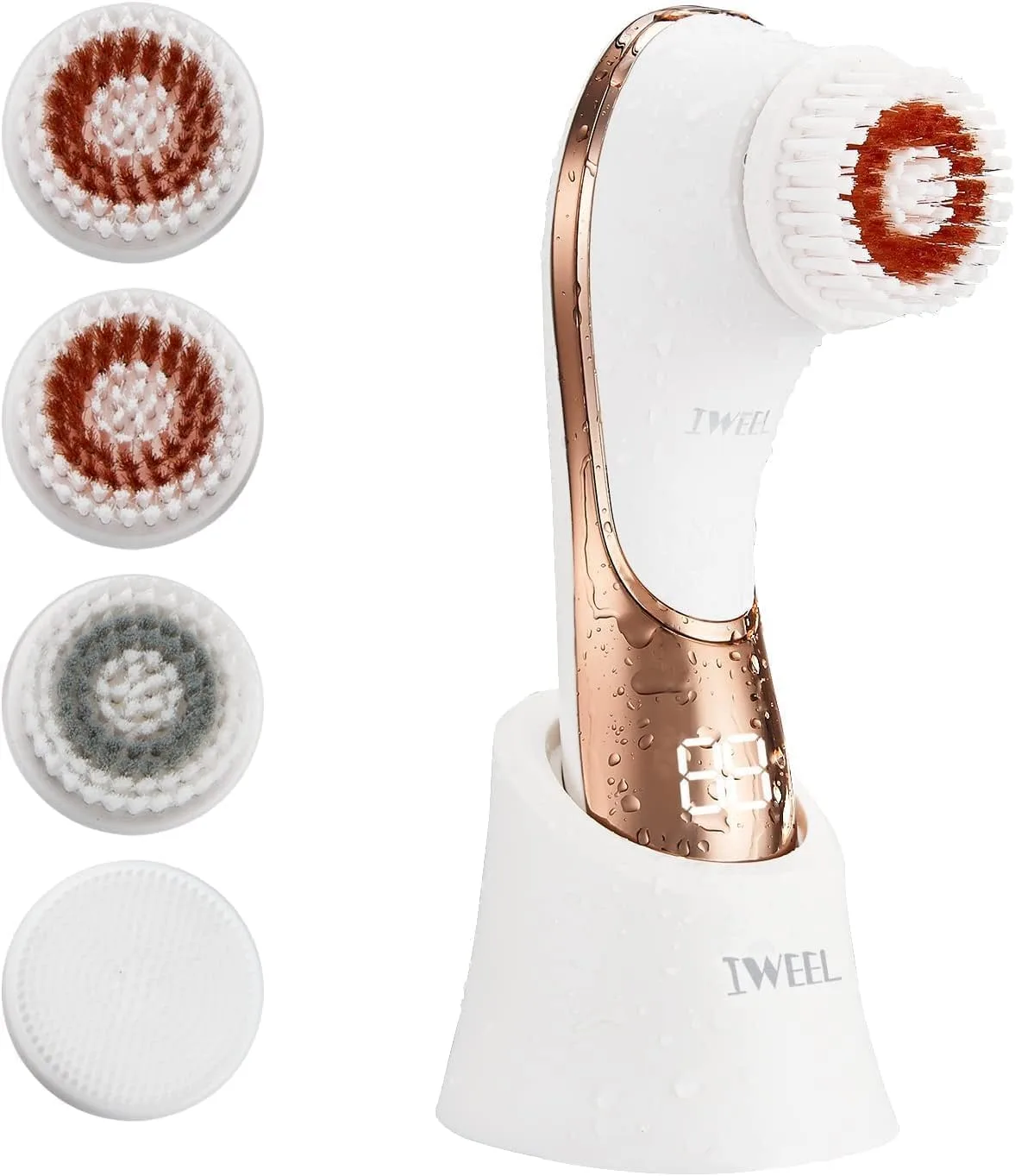 Facial Cleansing Brush Electric Face Scrubber with 4 Brush Heads