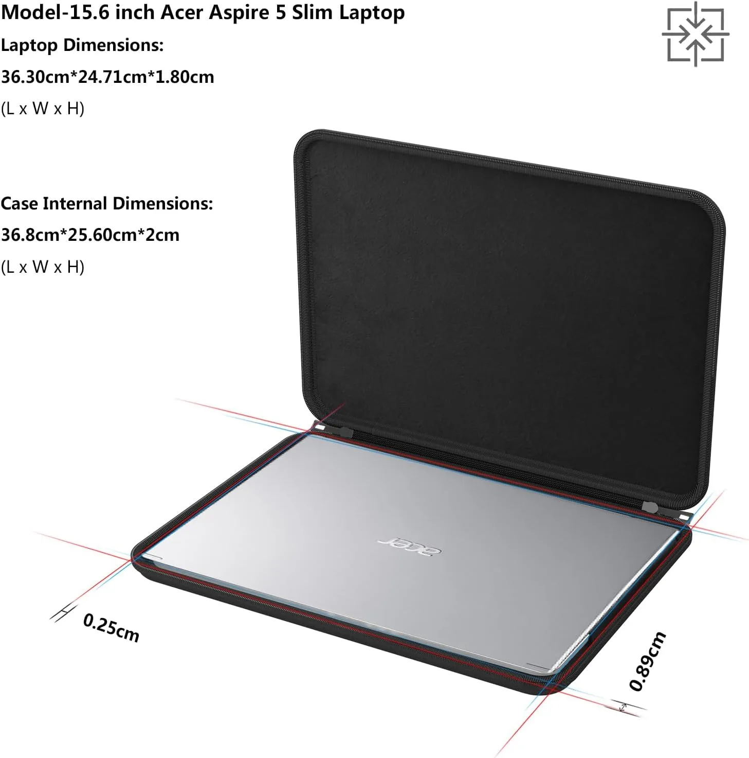 Smatree 15-16 inch Laptop Hard EVA Case for 16 inch MacBook Pro 2024 M4