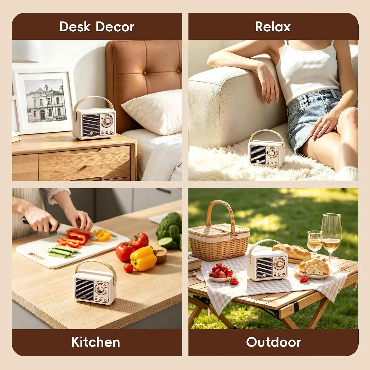Baolira Retro Bluetooth Speaker, Vintage Decor, Birthday Gifts for Women