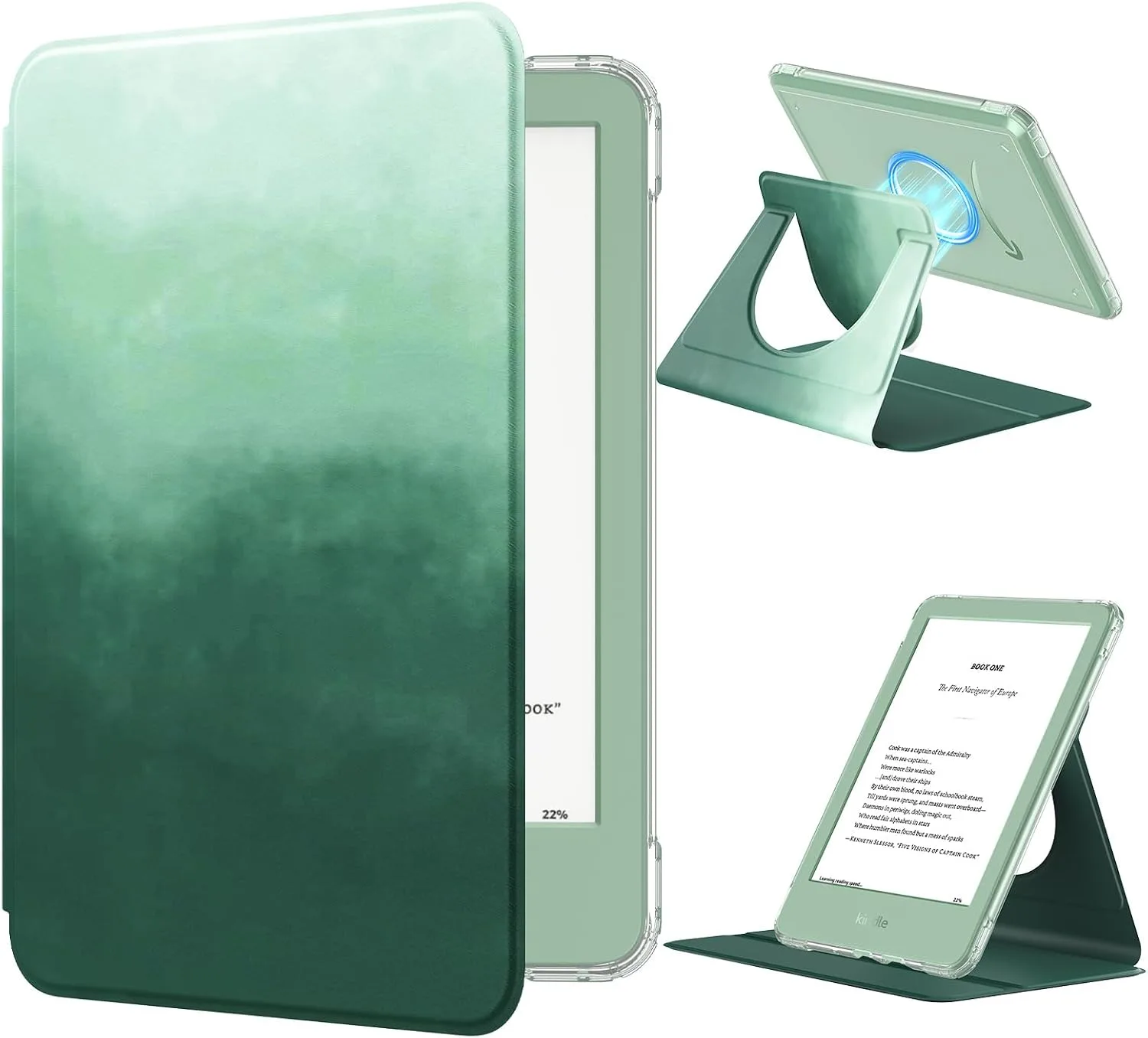 Estuche MoKo giratorio 360° para lectores ebook 6 pulgadas Verde Pino