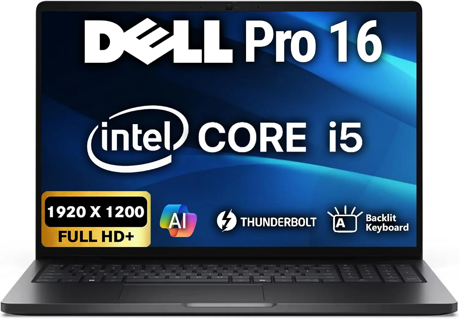 Oemgenuine Dell Pro 16 Business Laptop 16” FHD+ Display, Intel 10 Core i5-120U, 32GB DDR5 RAM, 1TB SSD, WiFi 6E + BT, Backlit Keyboard, HD Webcam, RJ-45, Win 11 Pro