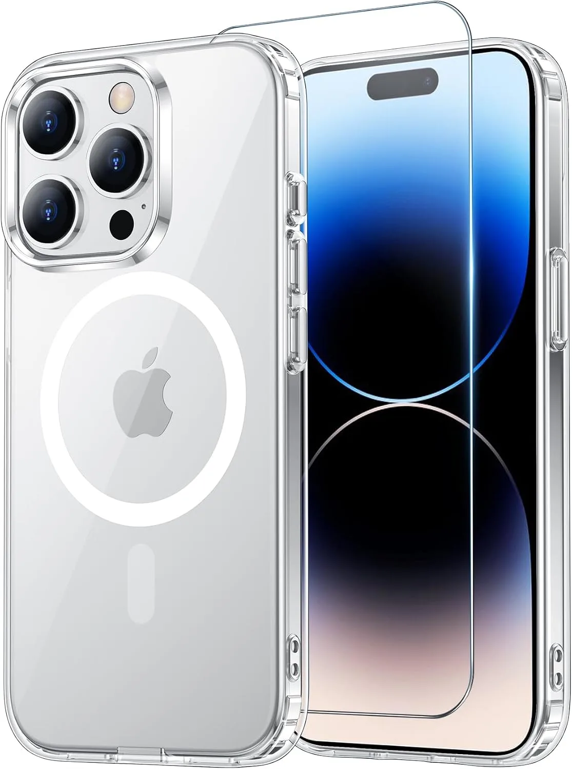 Temdan for iPhone 14 Pro Case with Screen Protector Clear