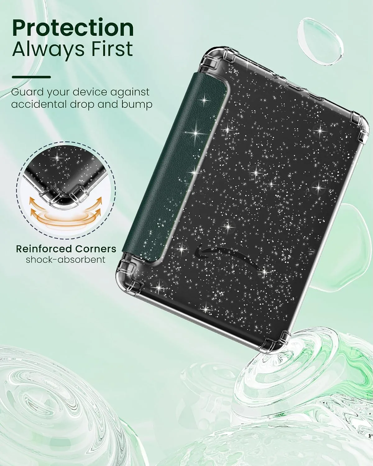 MoKo Case for 7" Kindle Paperwhite 12th Gen & Colorsoft, Midnight Green