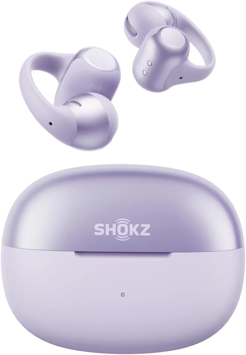 SHOKZ OpenDots 2 Open-Ear Clip-On Earbuds with Upgraded Dolby Audio, 3-Mic Clear Calls, Rich Bass, Up to 40 Hrs of Audio, Wireless Charging, Interchangeable Left/Right Earbuds, IP57, Bluetooth 6.1