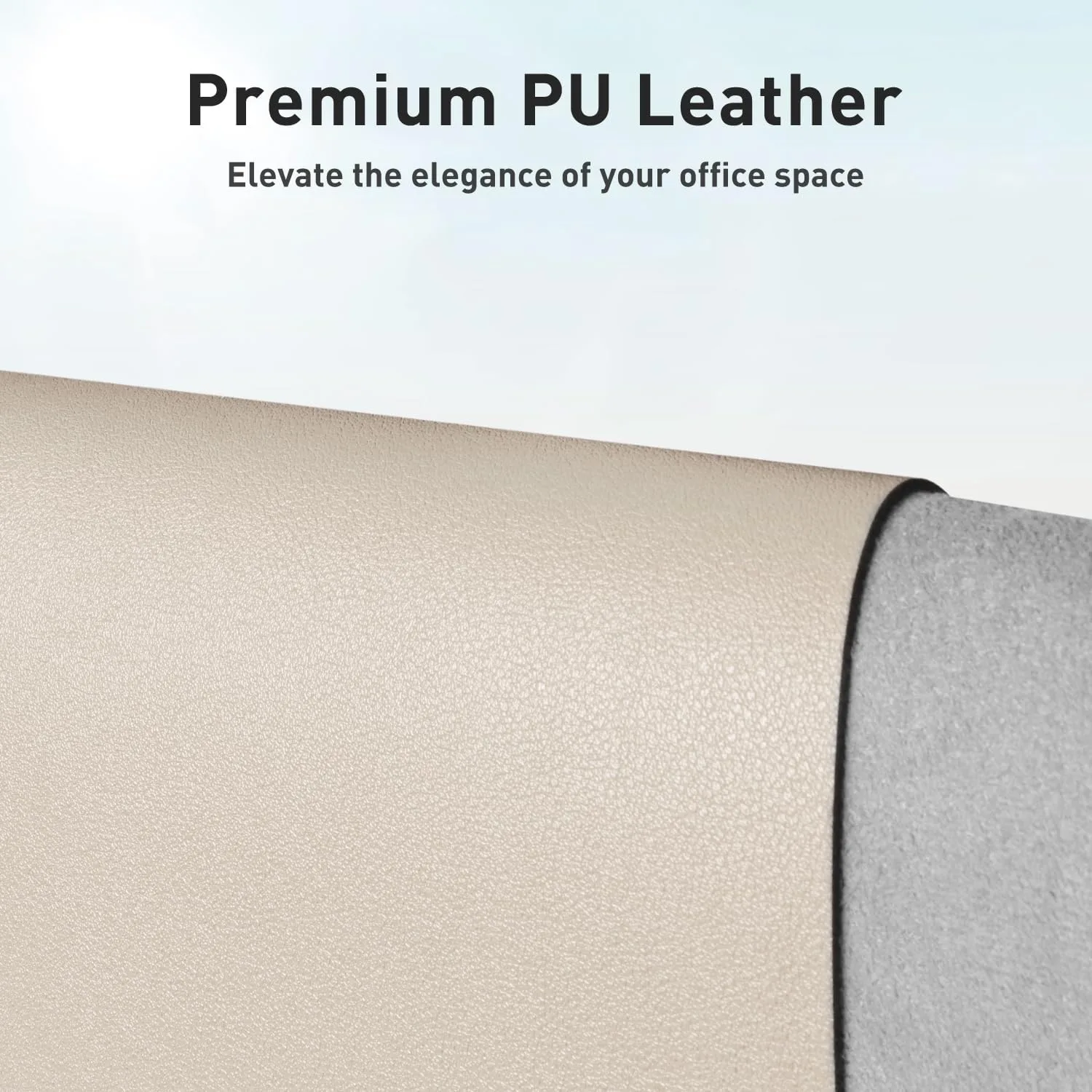 Aothia Large PU Leather Desk Pad Protector – Non-Slip Mouse Pad & Writing Mat for Office/Home, Waterproof, Easy to Clean (23.6" x 13.7", Eggshell)