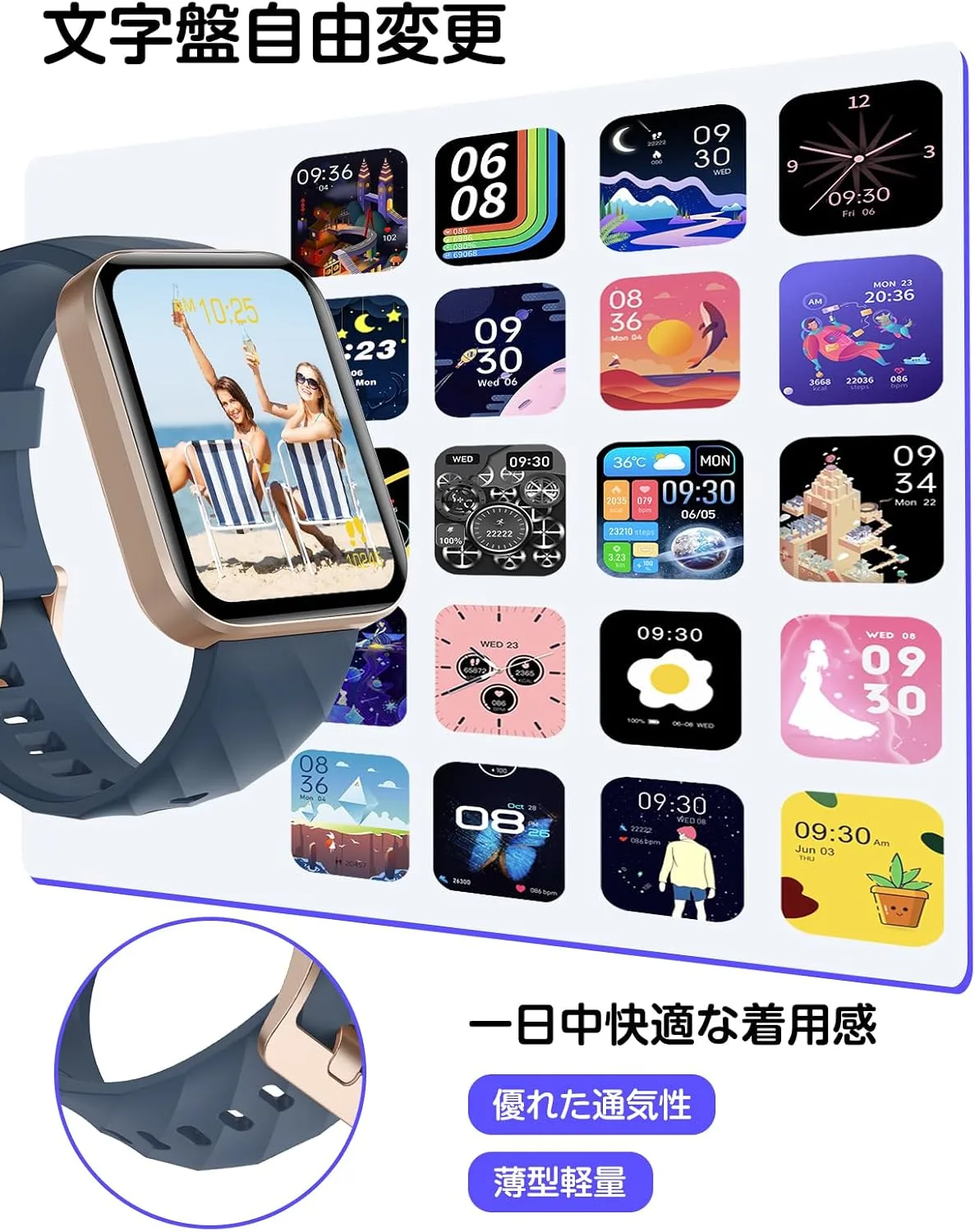 Smart Watch for Women Men, Answer/Make Calls, for iPhone/Android Blue