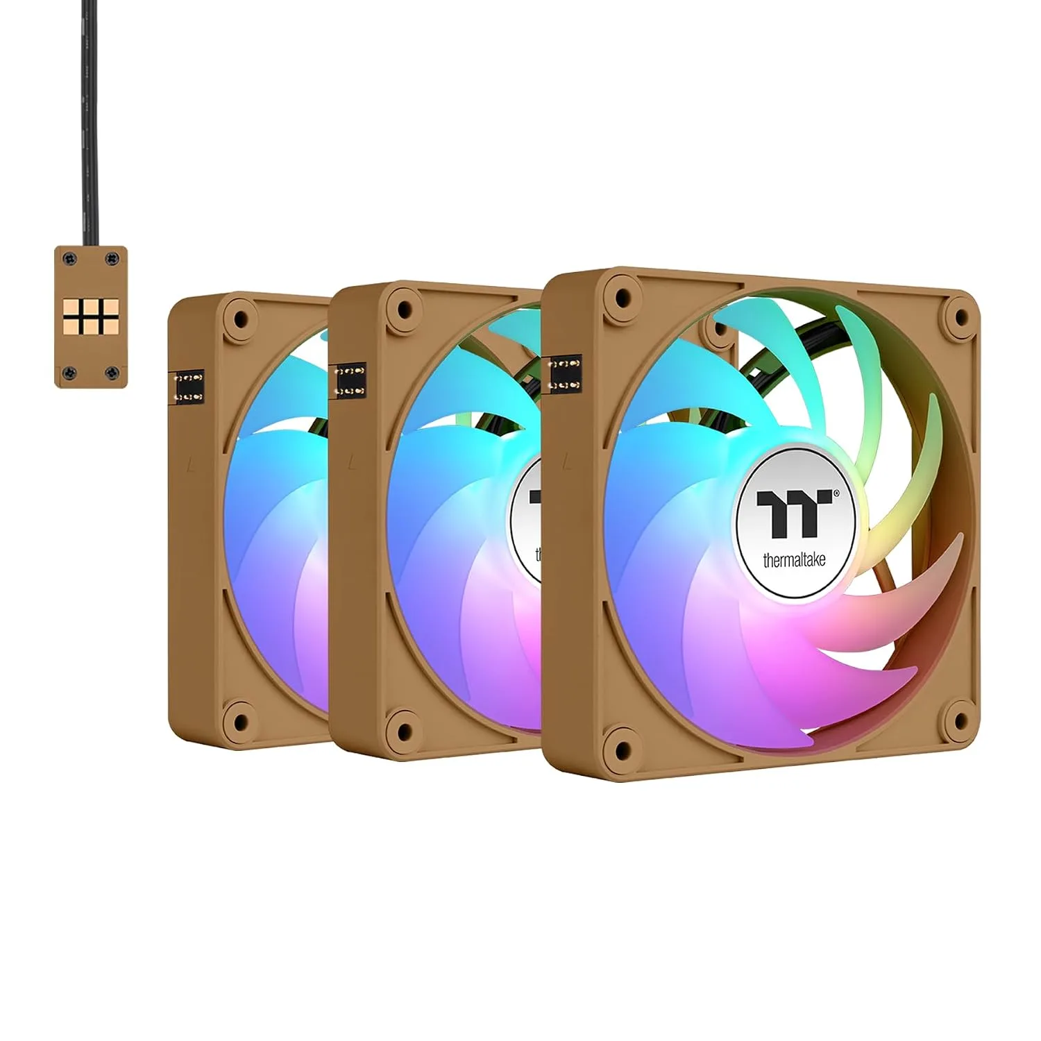 Thermaltake CT120 EX ARGB Sync PC Cooling Fan 3 Pack, PWM 500~2000 RPM, 5V Motherboard Sync, 16.8 Million Colors 9 LEDs, MagForce 2.0 Connectors, Hydraulic Bearing, Gravel Sand, CL-F216-PL12GS-A