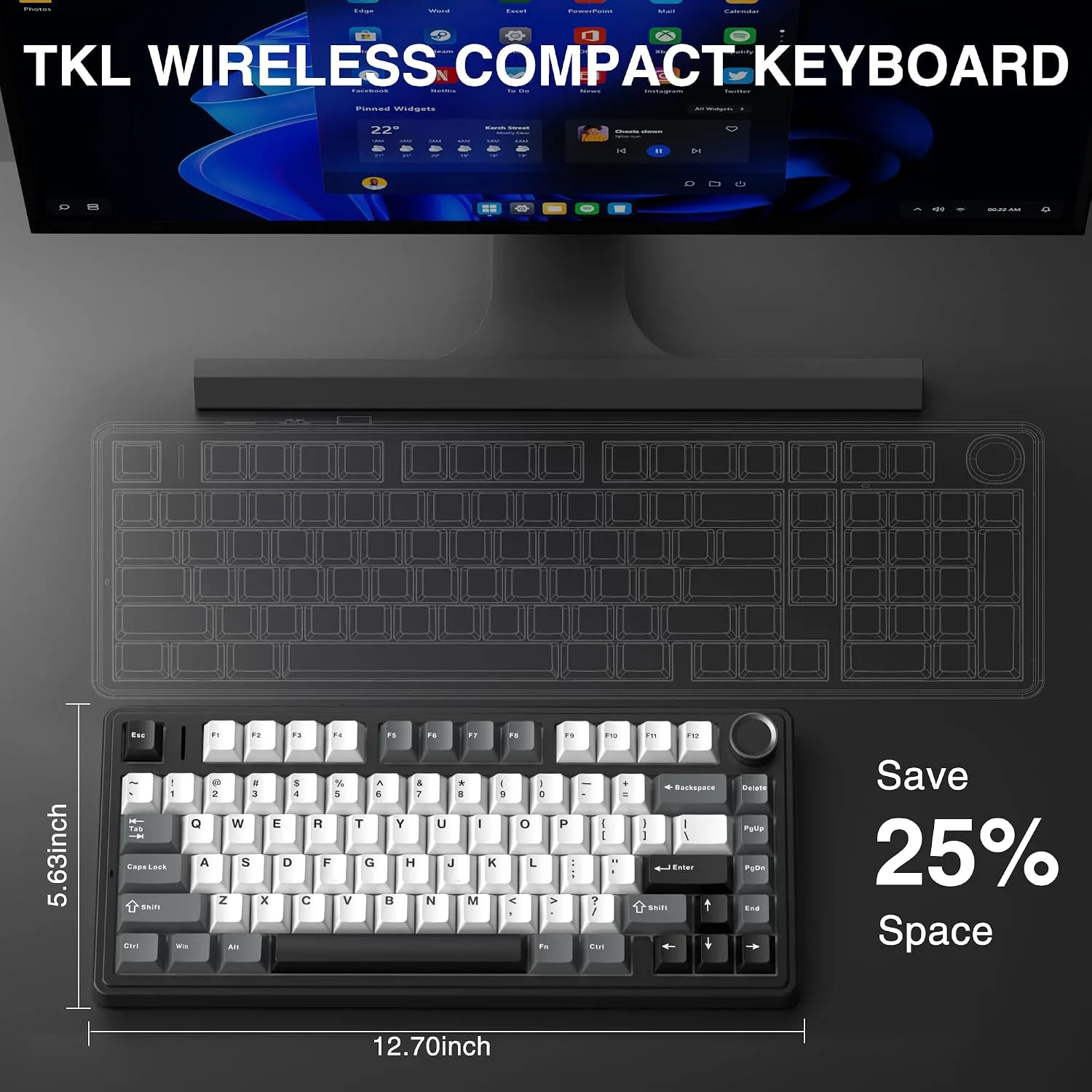 Aula F75 HE Wireless Gaming Keyboard Hall Effect Magnetic Switch Keyboard