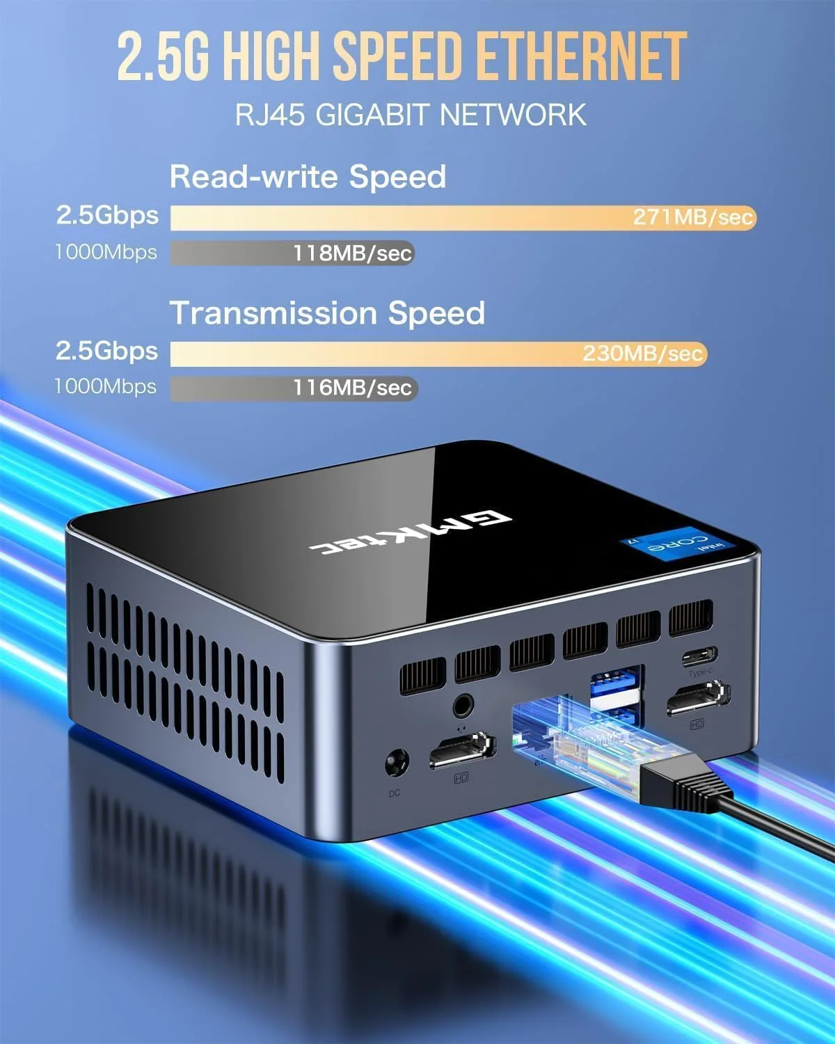 GMKtec Mini PC Intel Core i7-1185G7 (Up to 8 GHz) 16GB DDR4 1TB SSD