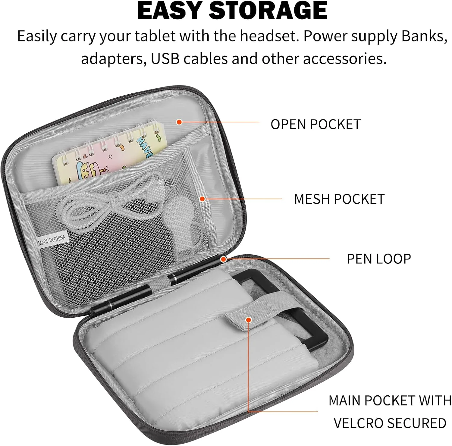 HoYiXi Universal Sleeve Bag for 6",6.8",7" Kindle Paperwhite/Colorsoft 2024-2012 Compatible with 6"-6.8" All-new Kindle/Kobo/Tolino/Sony,6" EReader with Anti-Drop Protective Cover,Grey