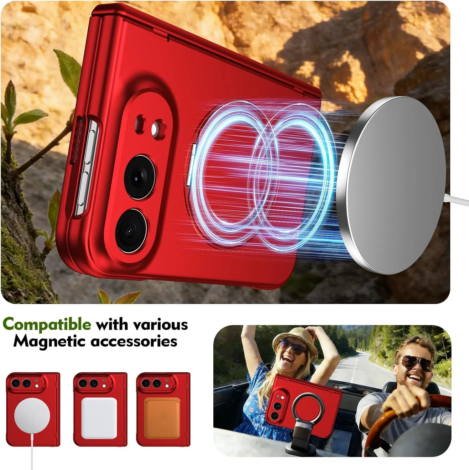for iPhone Duo Case with Hinge Protection, Red