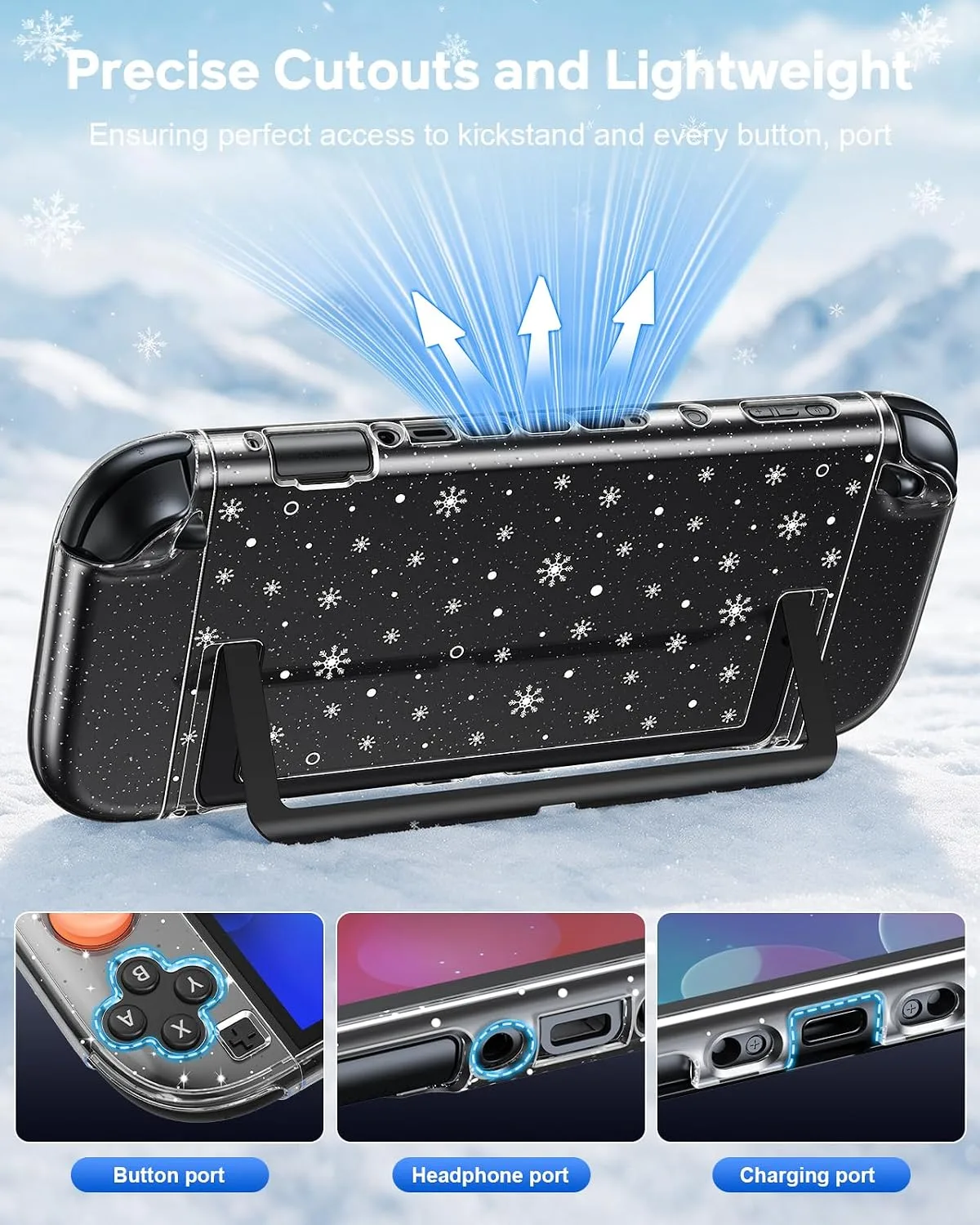 FYOUNG Dockable Case for Nintendo Switch 2,Snowflake Protective Cover Shell