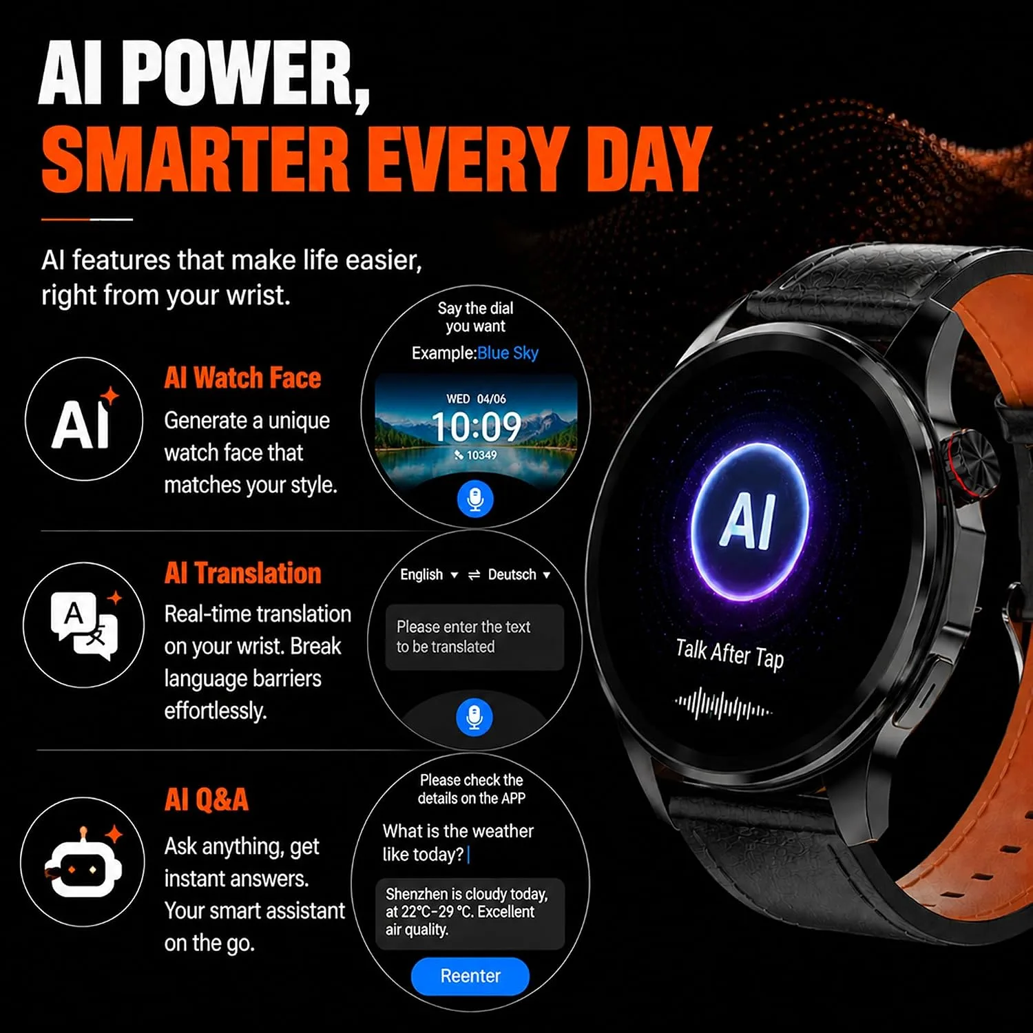Smart Watch for Men with GPS Maps, 1.46"AI Smartwatch, BT Call/Text Reply