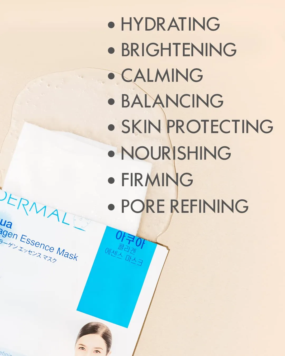 DERMAL A+B Korea Collagen Essence Full Face Facial Mask Sheet 32 Full Color SET