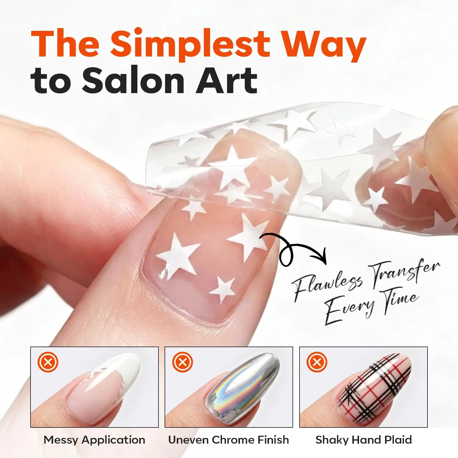modelones Gray French Tip Nail Foil Transfer Glue Gel Polish