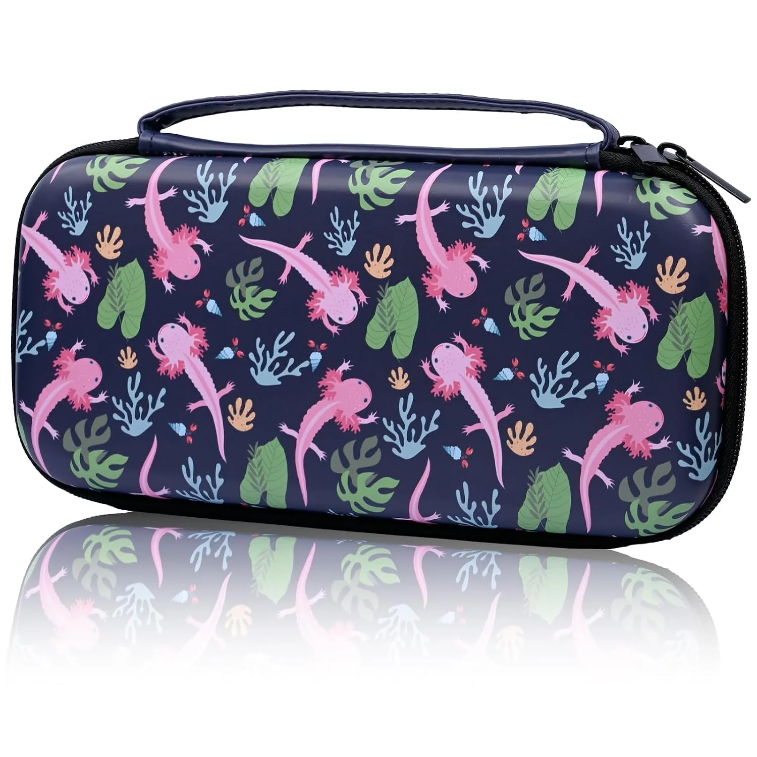 WtallasiSei Axolotl Carry Case Compatible With Nintendo Switch Lite And Switch Oled, Hard Portable Travel Storage Bag For Accessories Console
