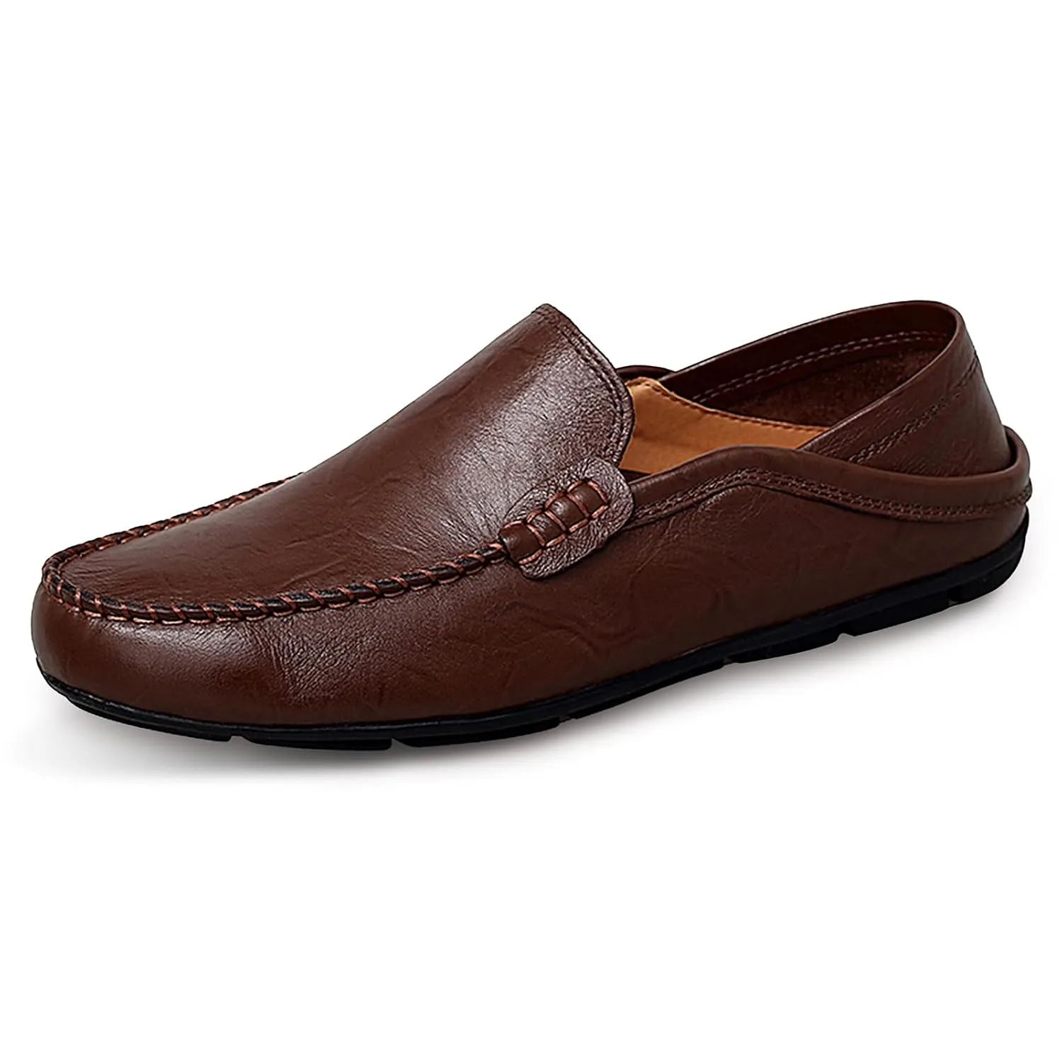 Go Tour Men's Premium Genuine Leather Casual Slip on Loafers Breathable Driving Shoes Fashion Slipper