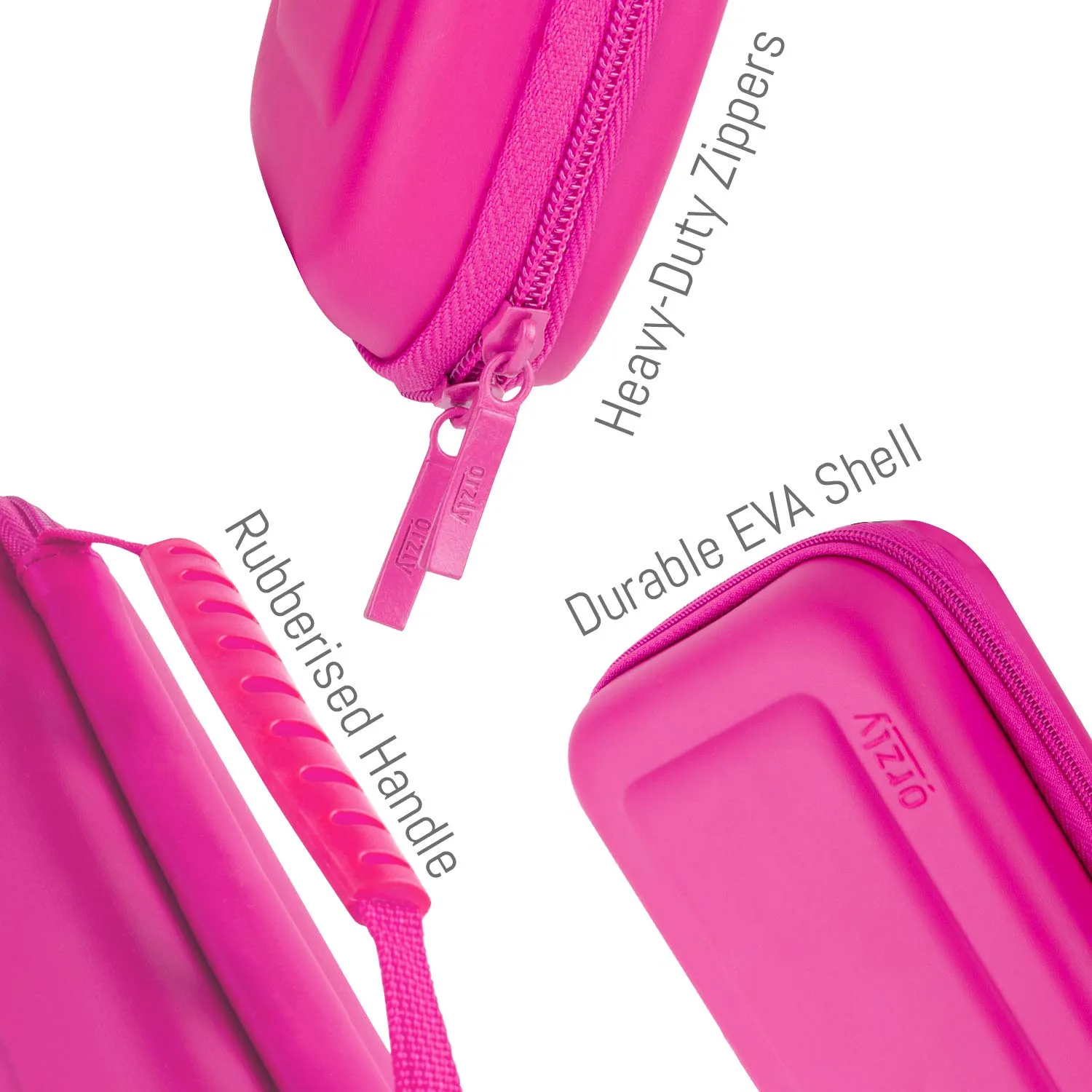 Orzly Carry Case Compatible with Nintendo Switch and New Switch OLED Console - Pink Protective Hard Portable Travel Carry Case Shell Pouch with Pockets for Accessories and Games