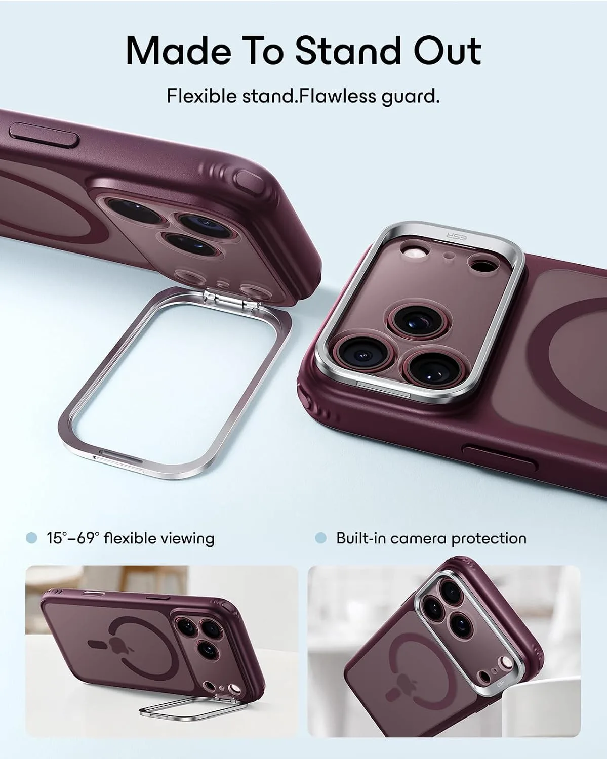 ESR Classic Hybrid for iPhone 18 Pro Max/17 Pro Max Case with Flex Stand