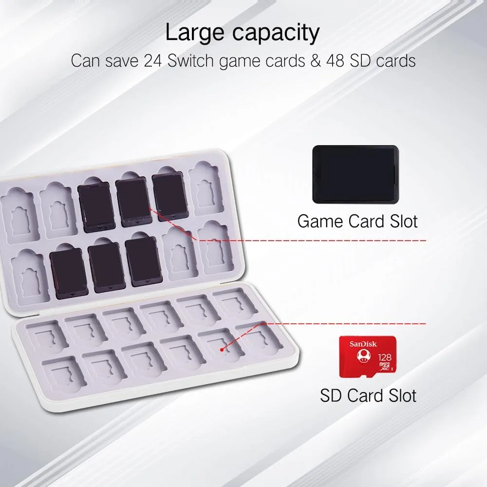 PERFECTSIGHT Switch Game Card Case for Nintendo Switch 2 / Lite/ OLED, Cute 24 Game Holder Cartridge Case for Game Cards and 48 SD Cards, Kawaii Portable Compact Storage Box, Animal