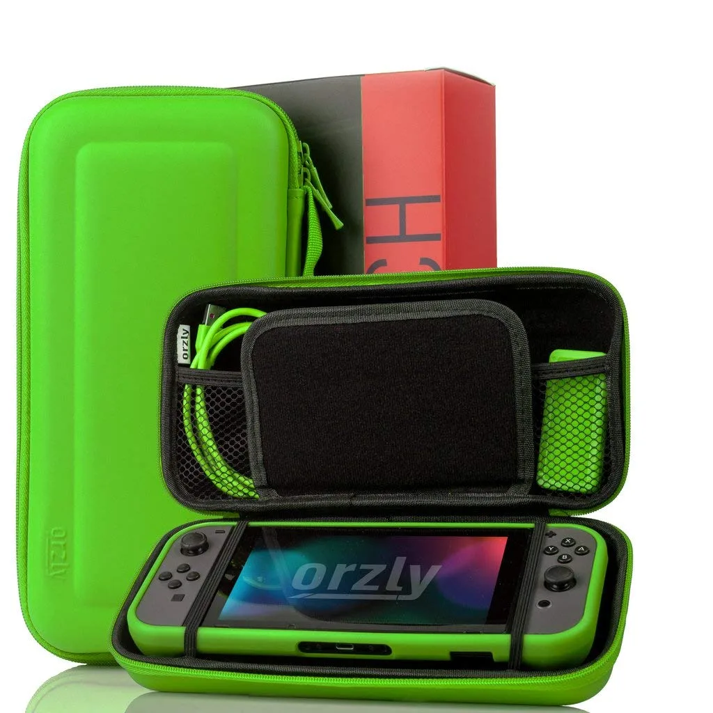 Orzly Essential Accessories Bundle for Nintendo Switch 1 & OLED, Green